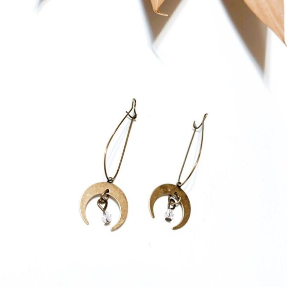 Boho moon drop earrings S289 - Picture 1 of 2